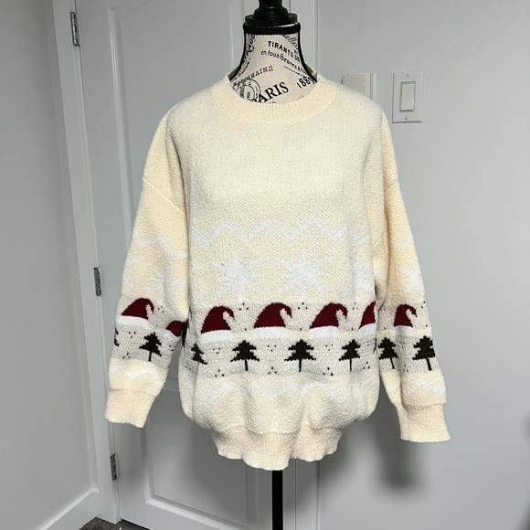 Mens drop shoulder Christmas knit sweater - M - Picture 1 of 4